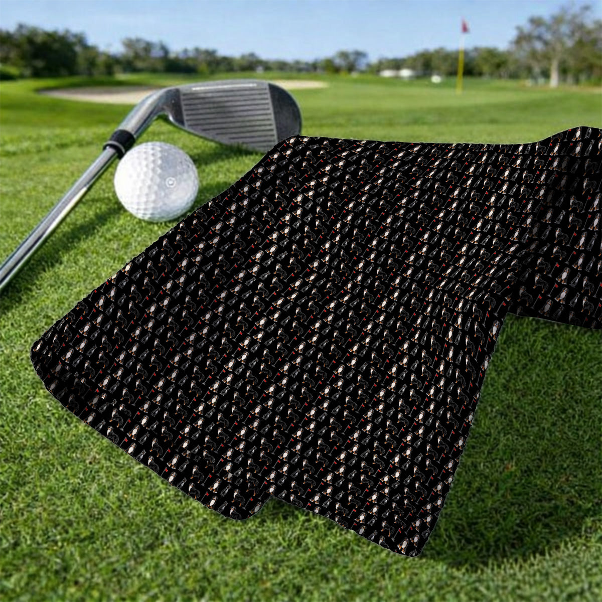 Bernese Mountain Dog Golf Pattern Towels, Funny Bernese Golf Towel, Dog Lover Golf Gift