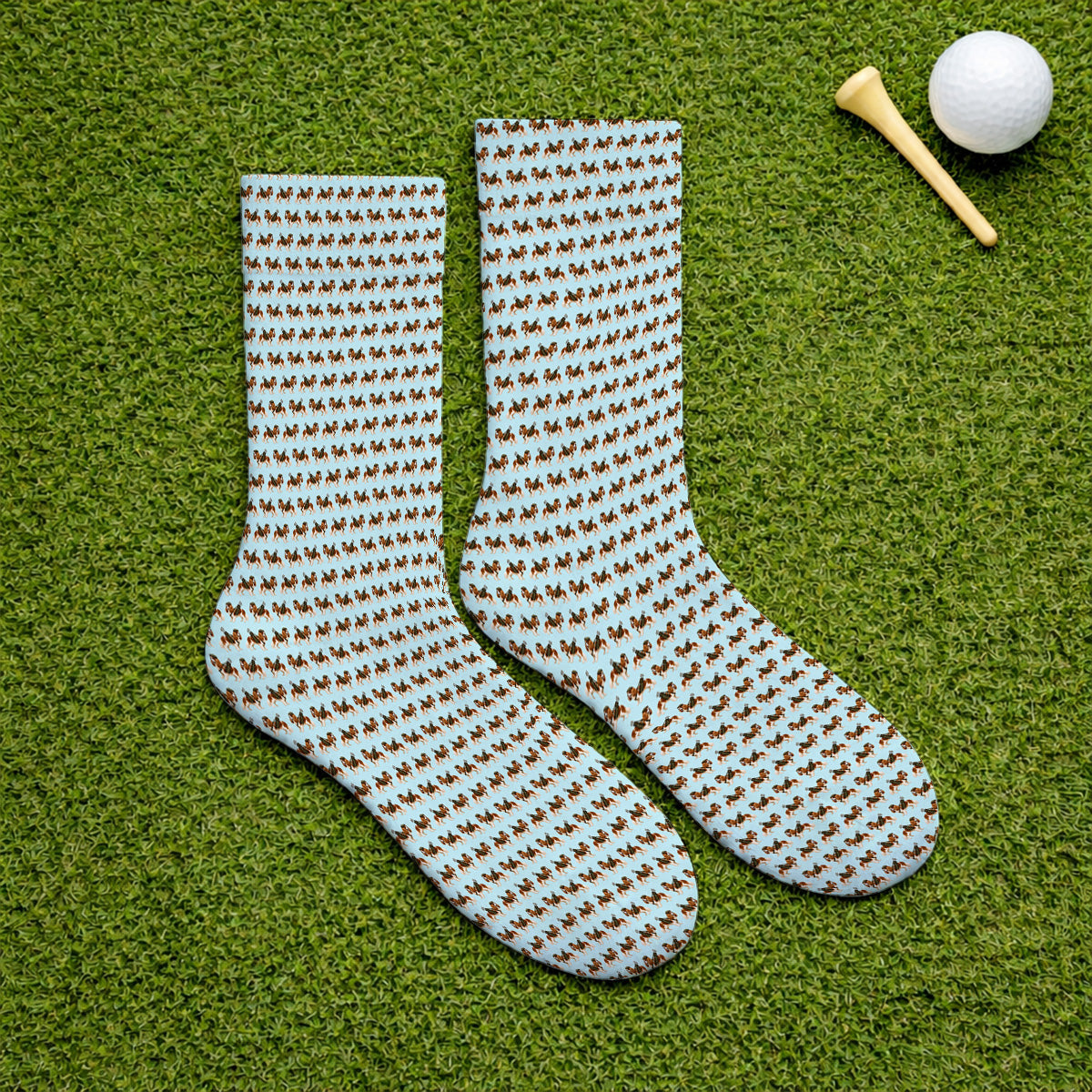 Cavalier King Charles Spaniel Golf Socks, Funny Cavalier Golf Sock, Golf Gift For Dog Lovers