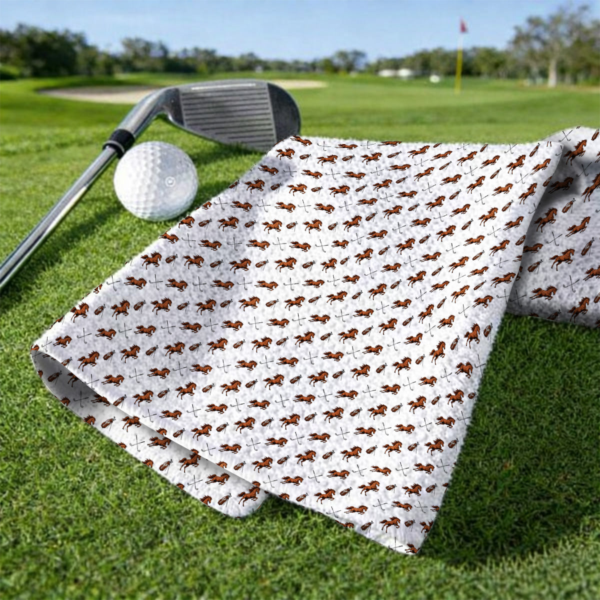 American Quarter Horse Golf Towels, Horse Pattern Golf Towel for Equestrian Lovers, Western Horse Golf Gift for Golfers