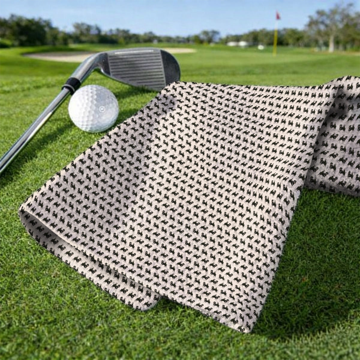 Miniature Schnauzer Golf Cart Towels, Funny Golf Schnauzer Pattern Golf Towel, Gift For Golf Lovers
