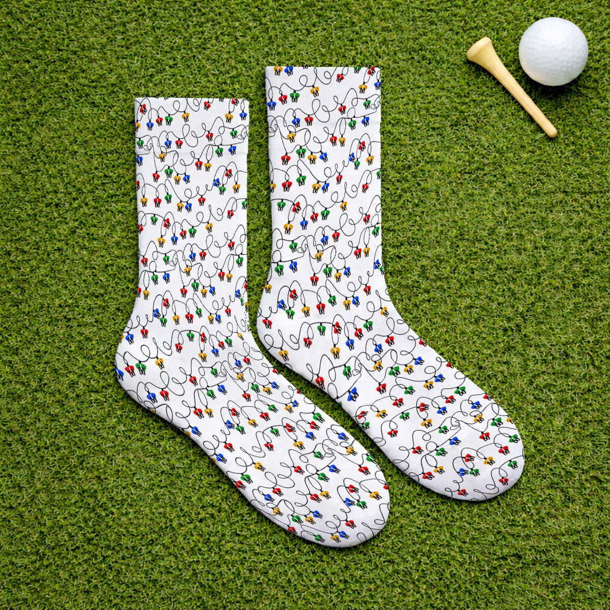 Boxer Dog Golf Socks, Colorful Boxer Pattern Golf Sock, Funny Dog Lover Golf Gift