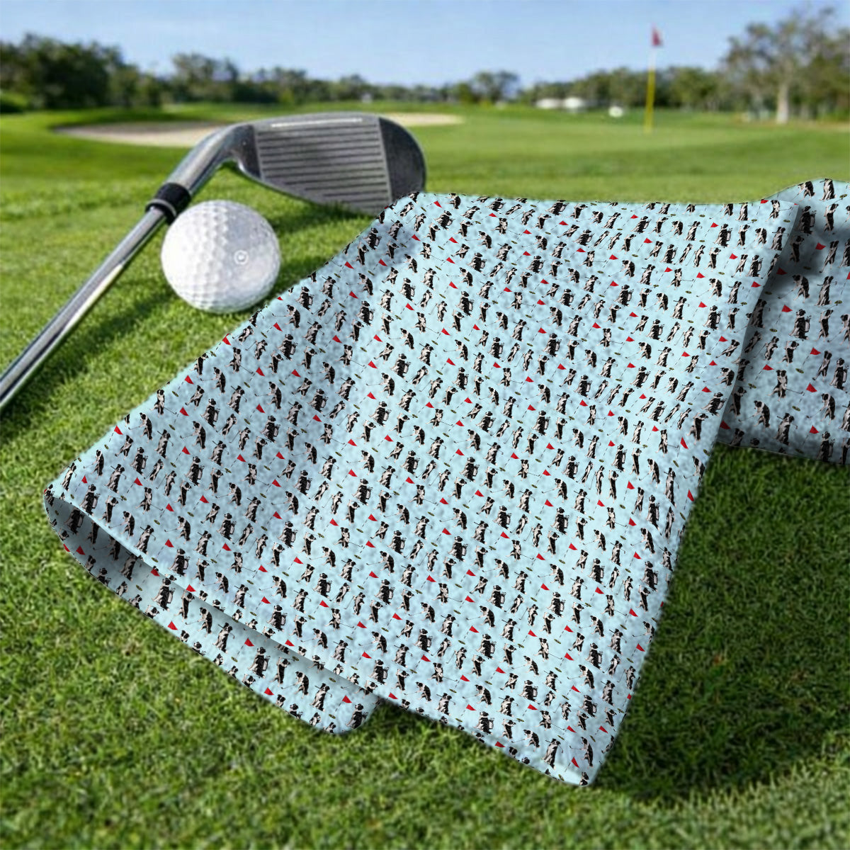 Border Collie Golf Towel, Border Collie Pattern Golf Towels for Golfer, Funny Golf GIft For Golfer