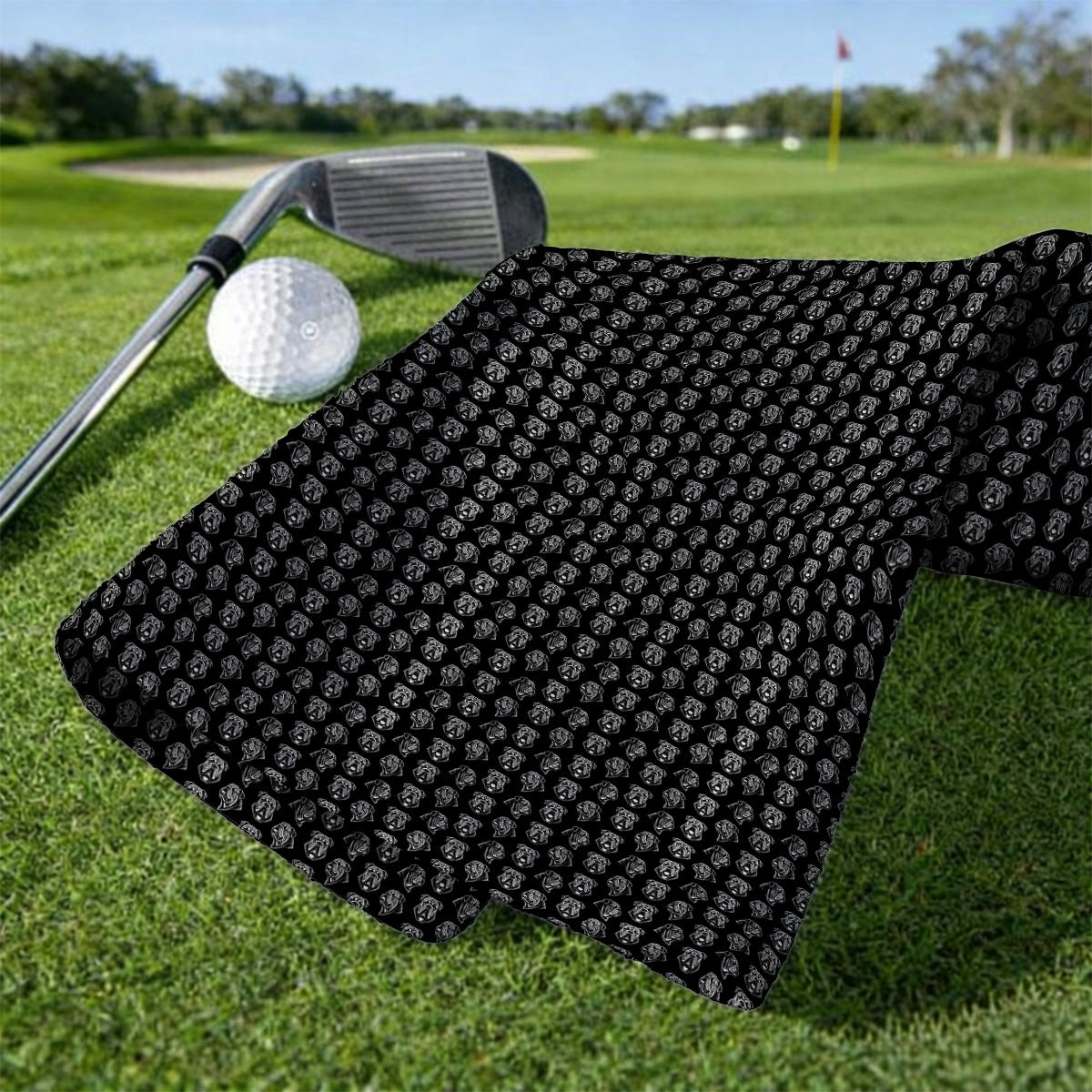 English Bulldog Golf Pattern Towels, Bulldog Golf Towel, Crazy Golf Gift For Golfers