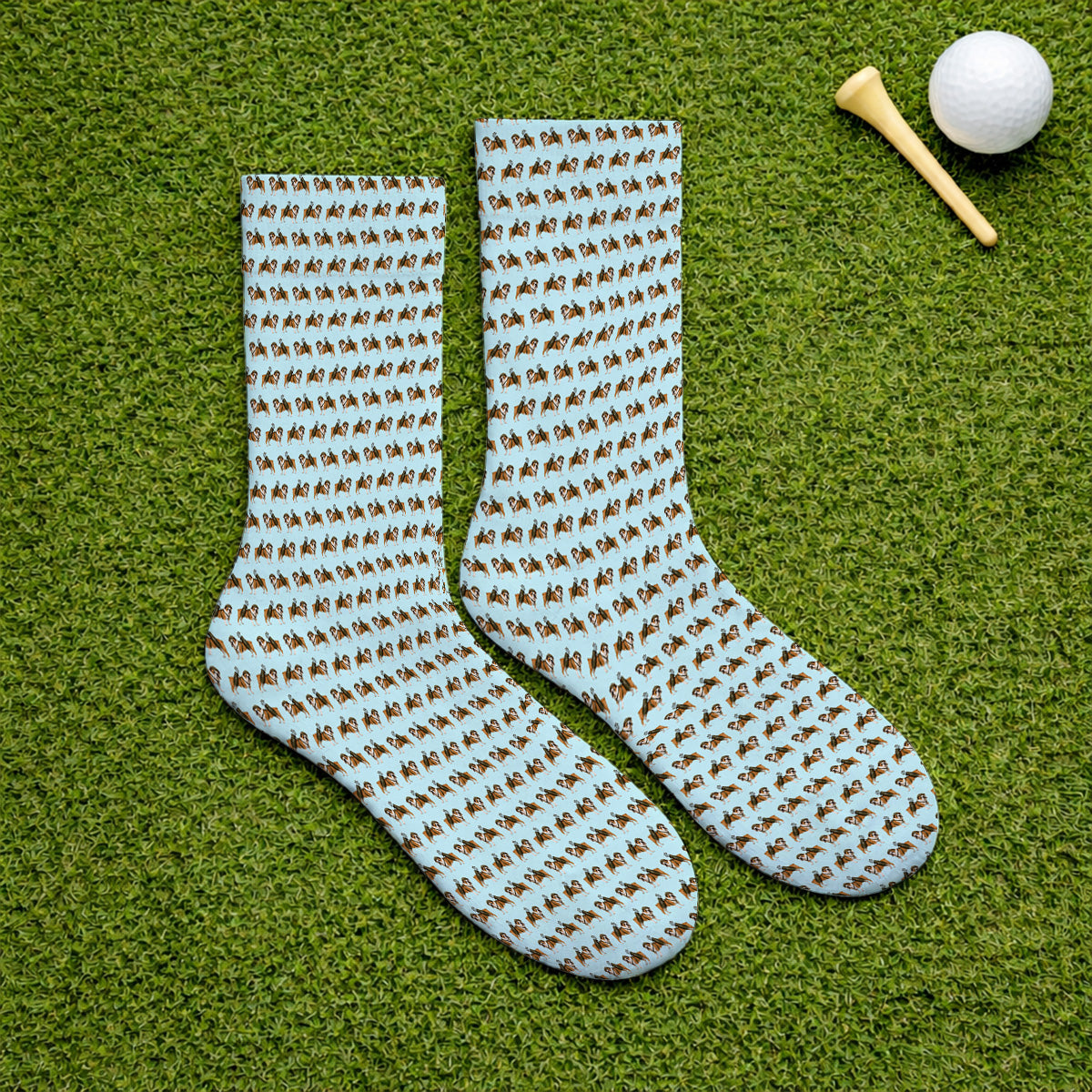 Bulldog Pattern Golf Socks, English Bulldog Golf Sock, Funny Golf Gift For Golfer