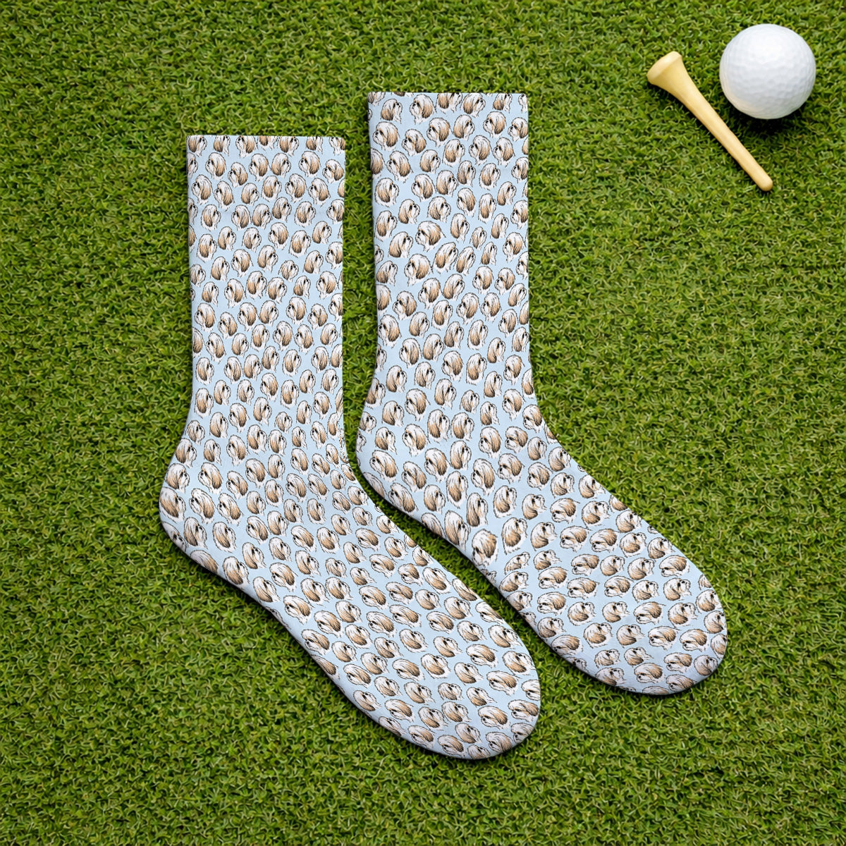Shih Tzu Golf Socks, Cute Shih Tzu Pattern Golf Sock, Crazy Golf Gift For Dog Lover