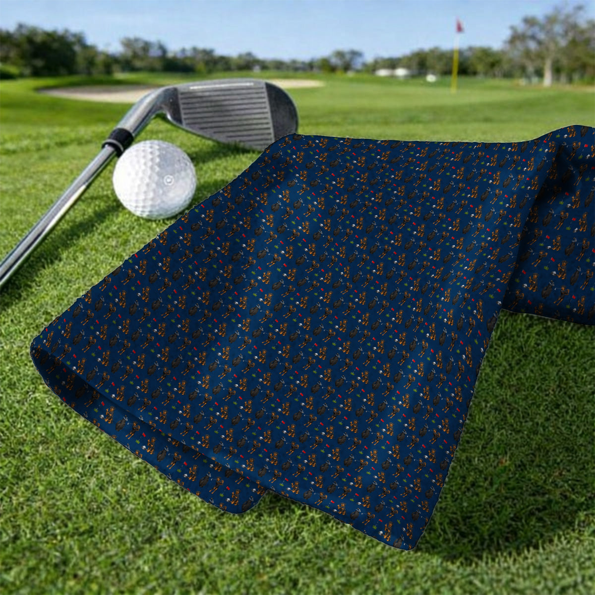 Funny Rottweiler Golf Towels, Rottweiler Pattern Golf Towel, Dog Dad Golf Shirt
