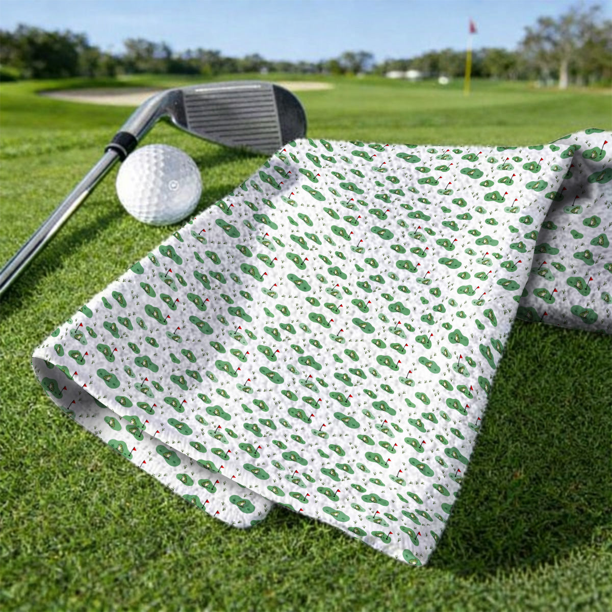 Cute Frog Golf Towels, Crazy Frog Golf Pattern Towel, Golf Gift For Golfer
