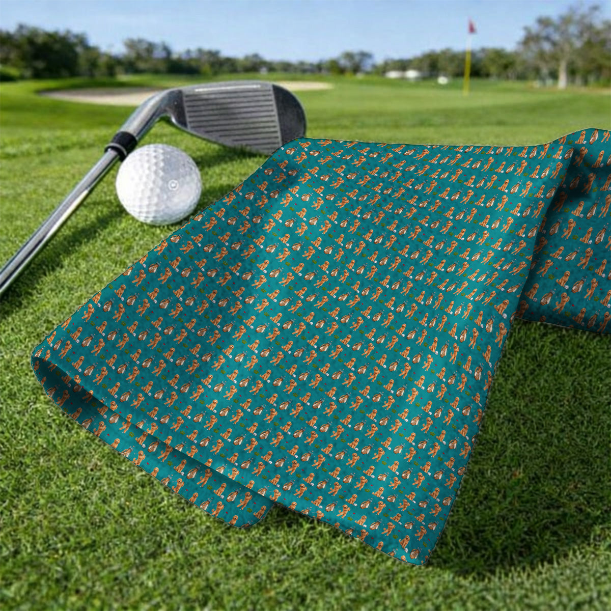 Goldendoodle Golf Towels, Dog Pattern Golf Towel, Funny Golf Gift For Golfers