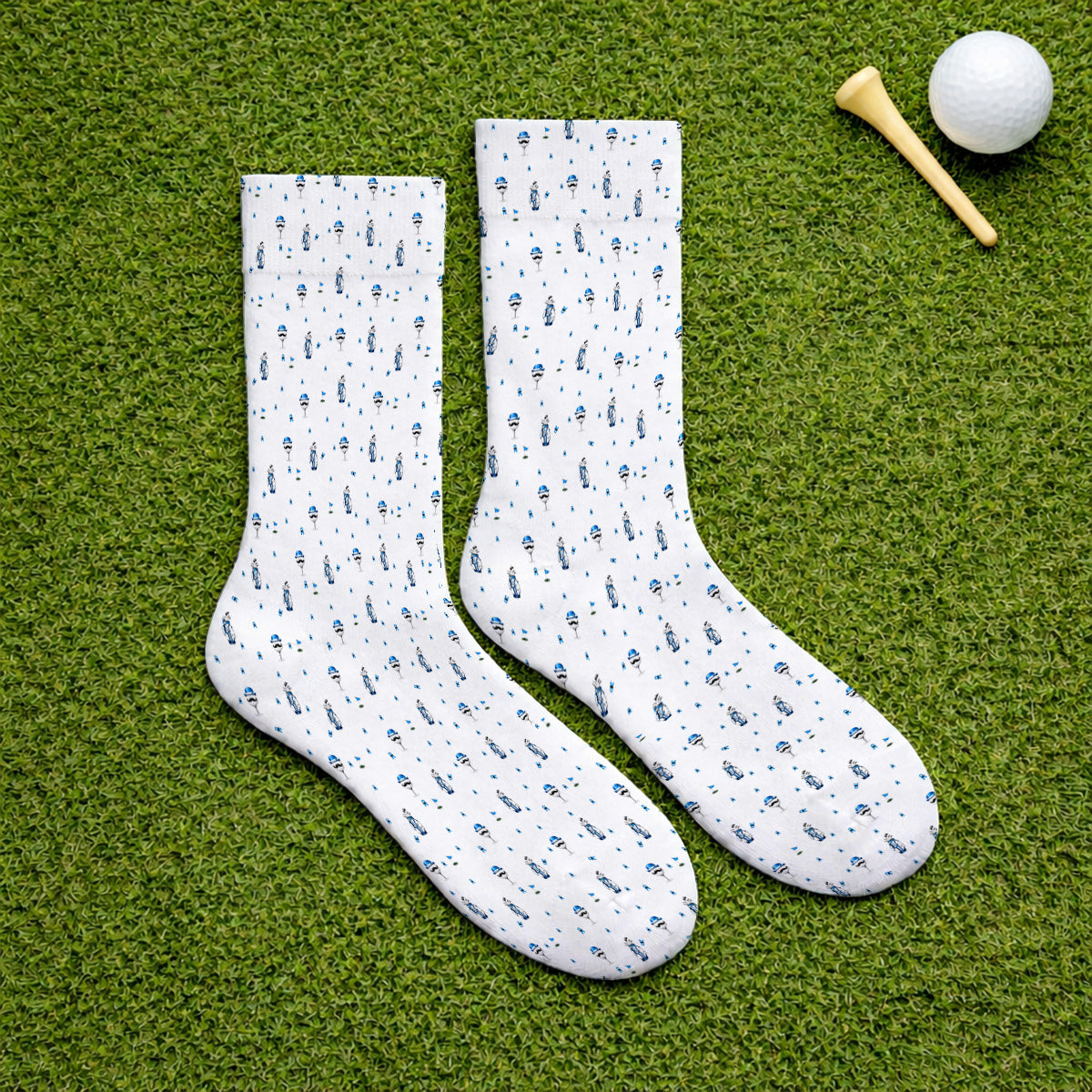Blue Ribbon Golf Socks, Prostate Cancer Awareness Golf Sock, Golf Gift for Golfer