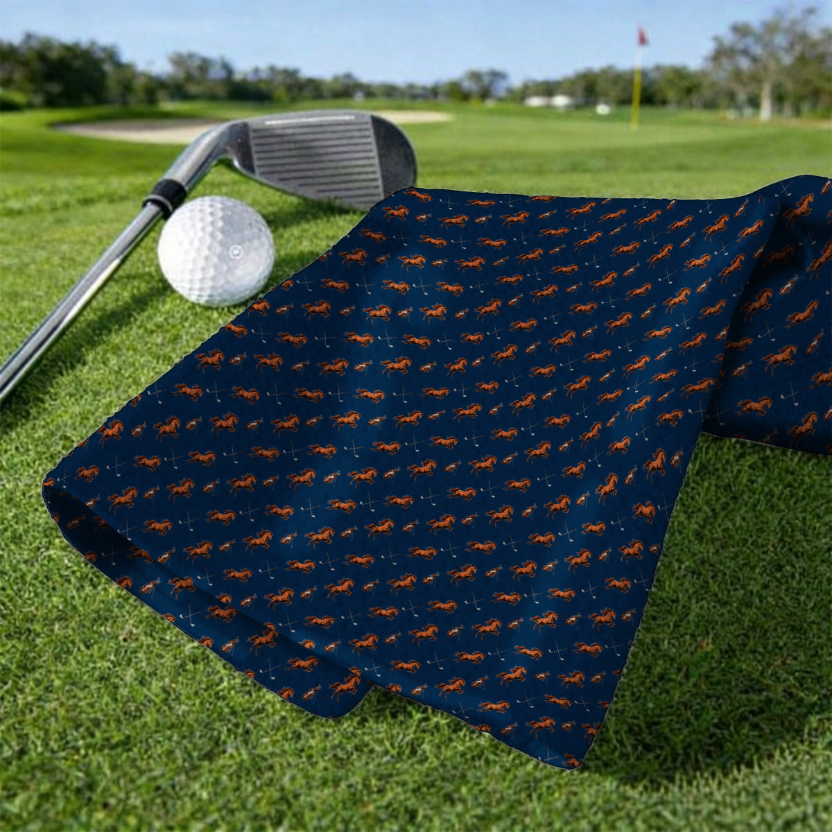 American Quarter Horse Golf Towels, Horse Pattern Golf Towel for Equestrian Lovers, Western Horse Golf Gift for Golfers