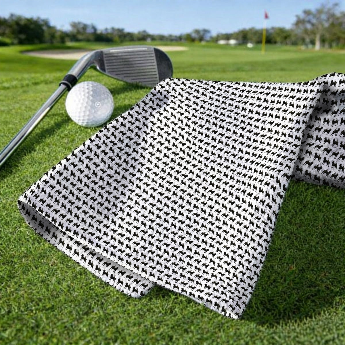 Cane Corso Pattern Golf Towels, Black Cane Corso Golf Towels for Dog Lovers, Crazy Golf Gift for Golfers