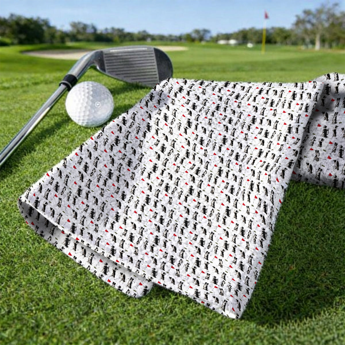 Border Collie Golf Towel, Border Collie Pattern Golf Towels for Golfer, Funny Golf GIft For Golfer