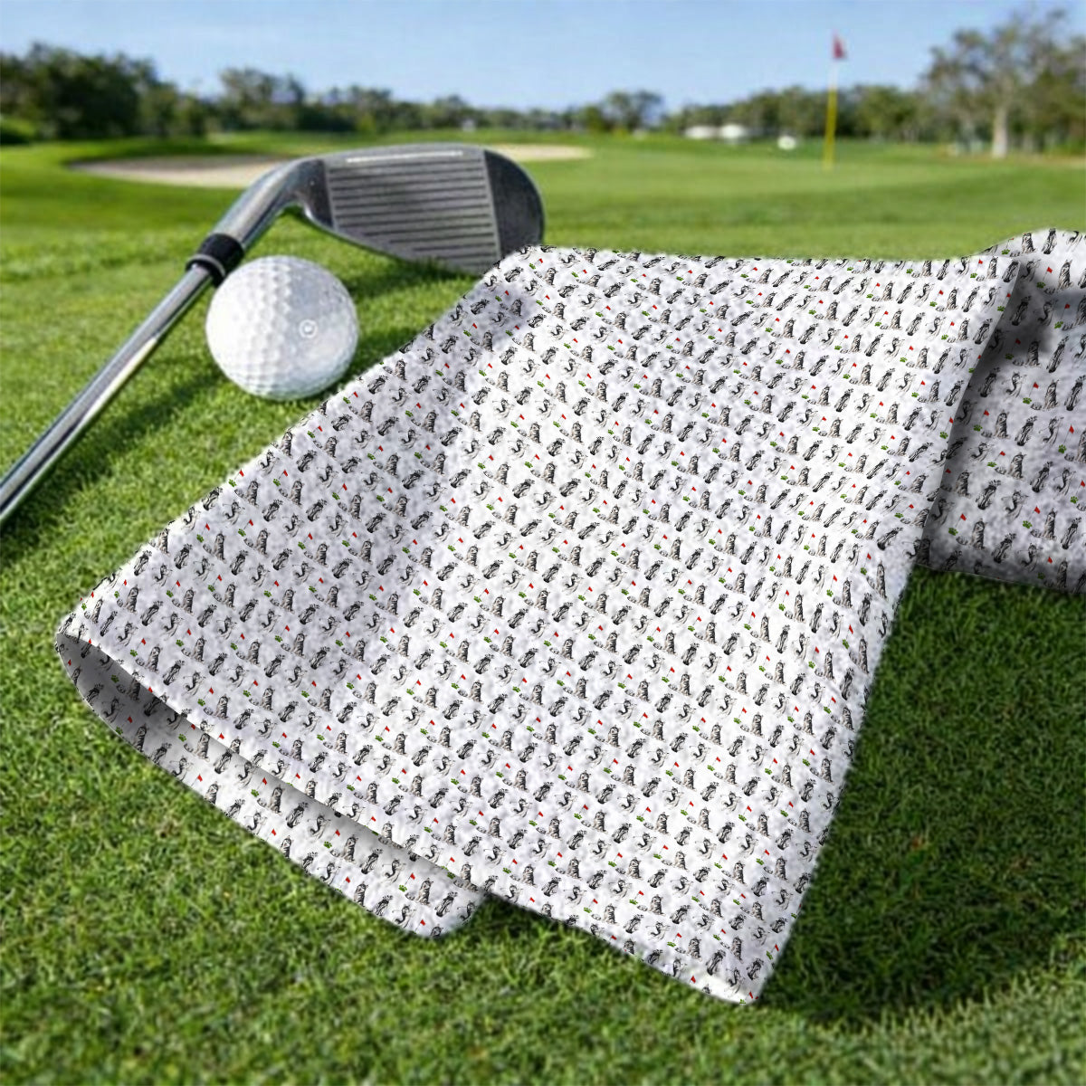Funny Husky Golf Towel, Husky Sibir Pattern Golf Towels For Dog Lover, Golf Gift For Golfer