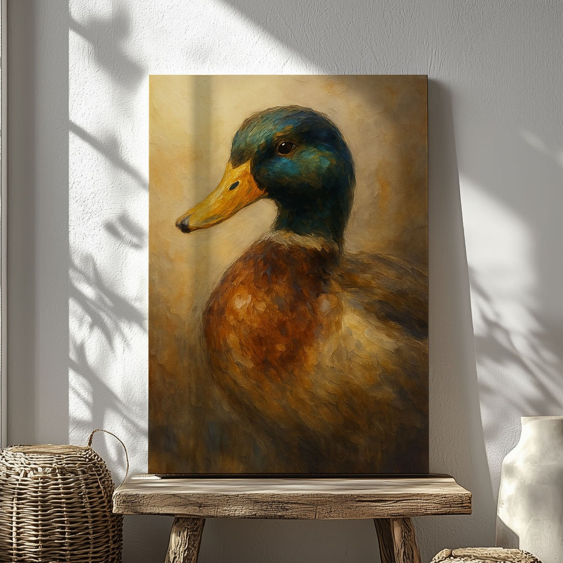 Mallard Duck Canvas, Rustic Waterfowl Wall Art For Hunter, Home Decor For Man Cave