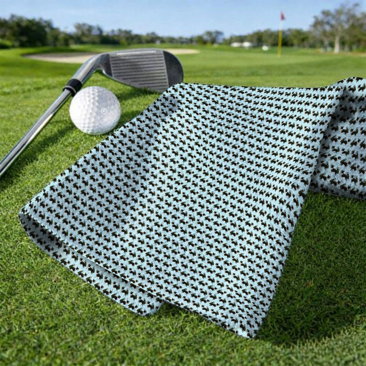 Crazy Boston Terrier Pattern Golf Towels, Boston Terrier Golf Towel, Golf Gift For Golfer