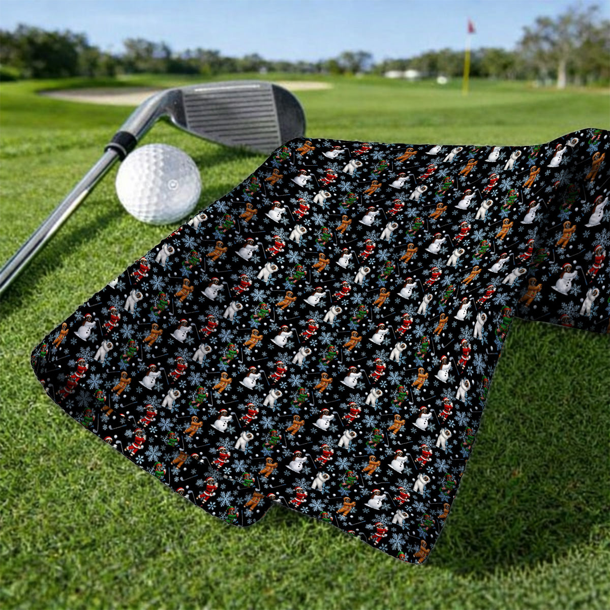 Boxer Christmas Pattern Golf Polos, Funny Holiday Boxer Golfer Shirt, Christmas Golf Gift for Dog Lovers