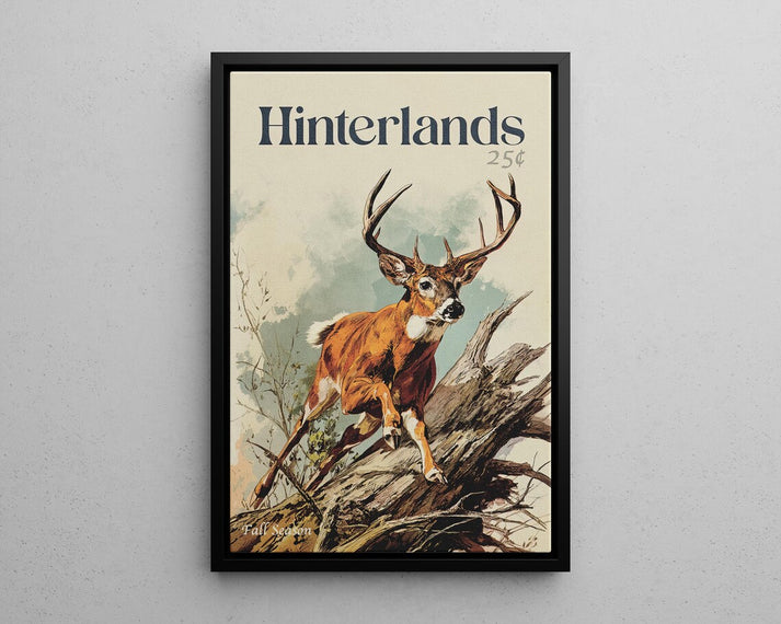 Vintage Fall Deer Canvas – Rustic Hunting Cabin Wall Art