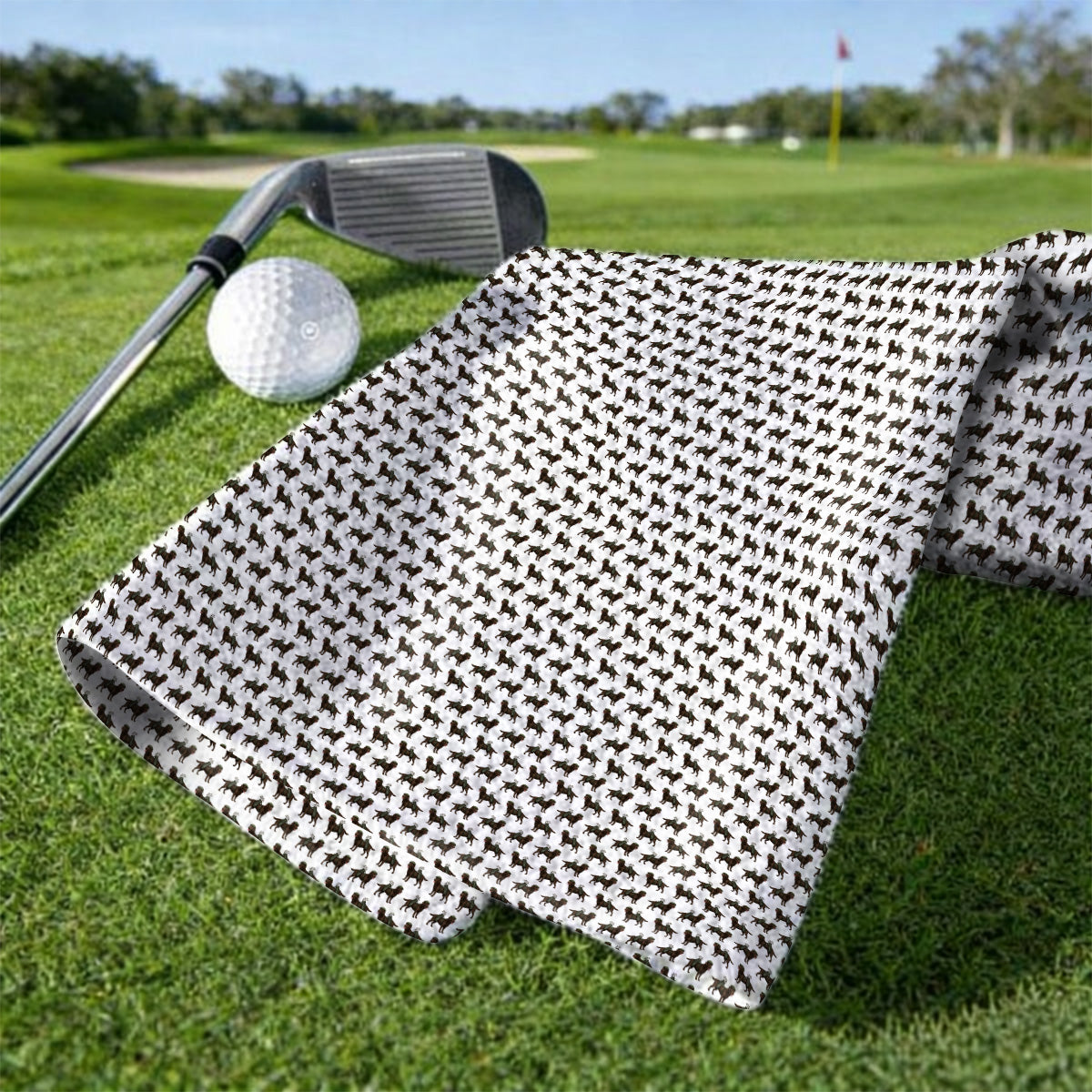 Chocolate Labrador Golf Towels, Funny Dog Golf Towel, Labrador Lover Gift