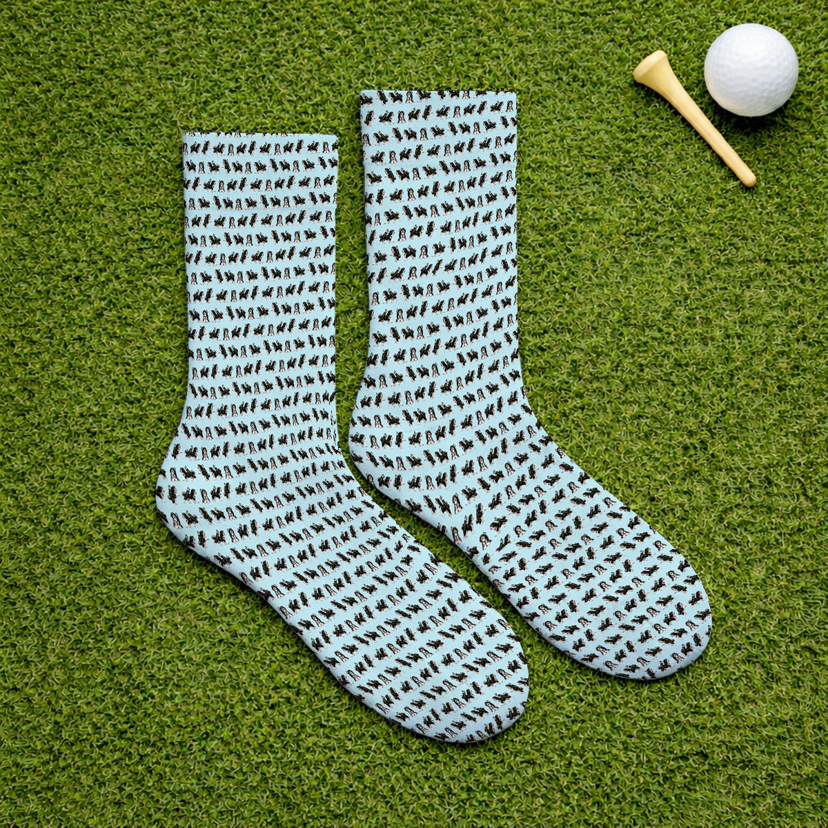 Havanese Pattern Golf Socks, Funny Havanese Golf Sock, Golf Gift for Golfers