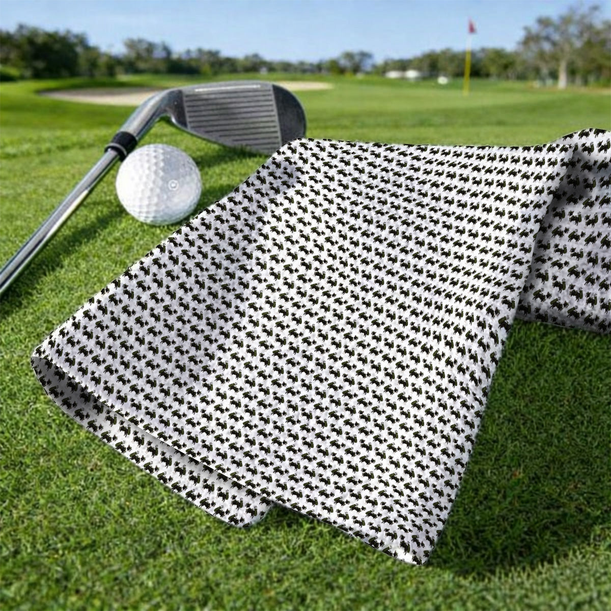 Crazy Boston Terrier Pattern Golf Towels, Boston Terrier Golf Towel, Golf Gift For Golfer