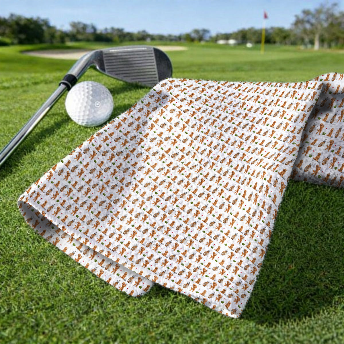 Goldendoodle Golf Towels, Dog Pattern Golf Towel, Funny Golf Gift For Golfers