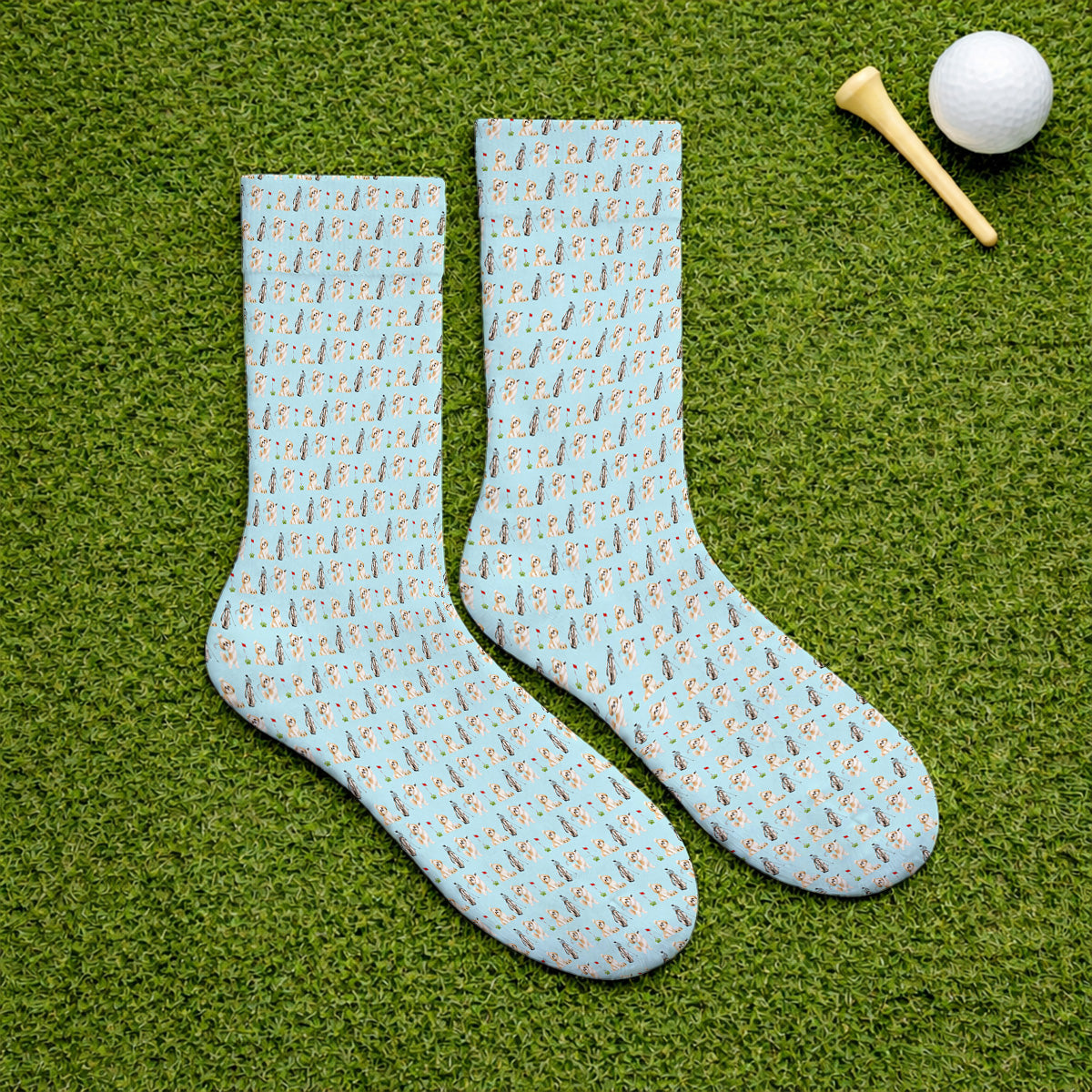 Crazy Shih Tzu Golf Socks, Cute Shih Tzu Pattern Golf Sock, Golf Gift For Golfer