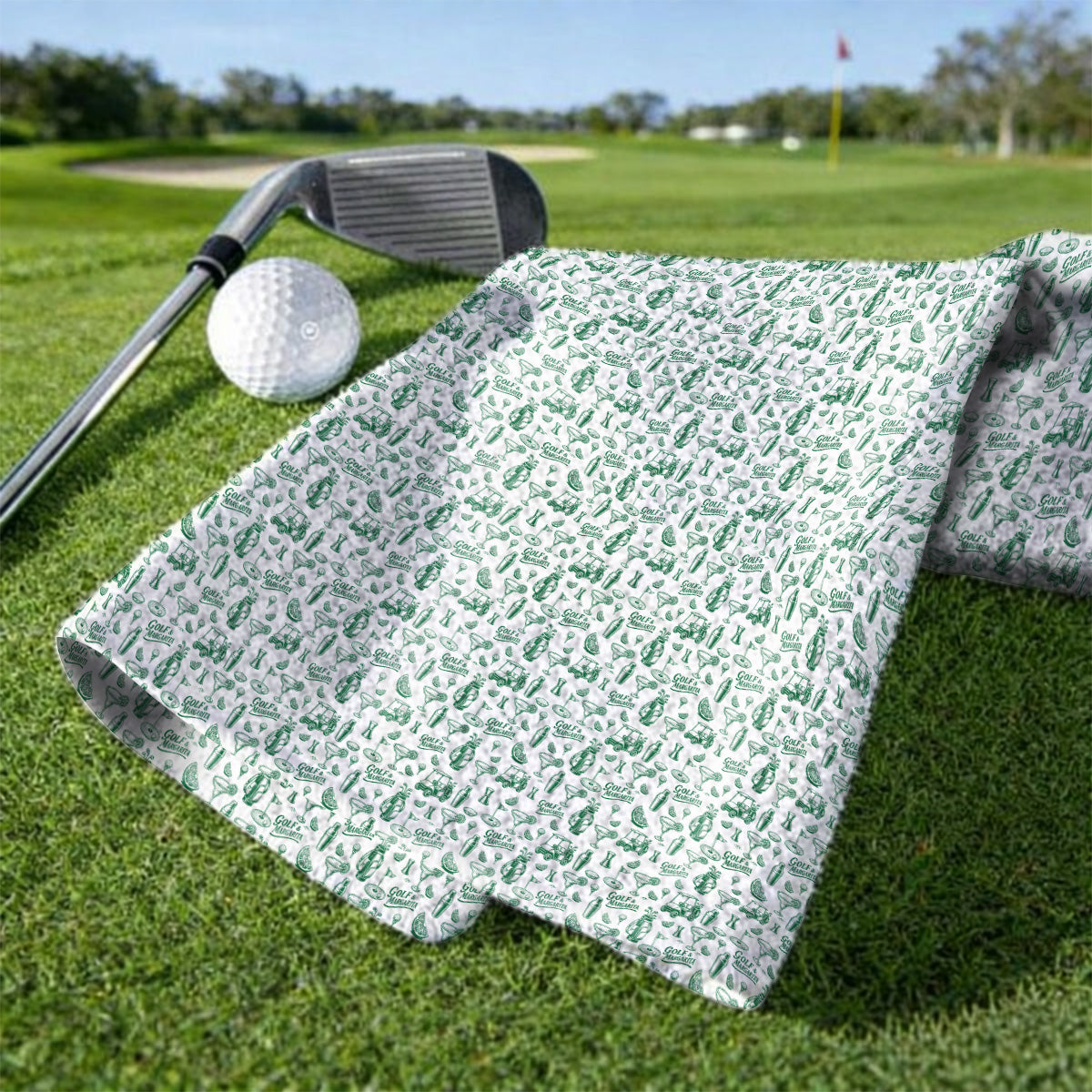 Golf & Margarita Pattern Golf Towels, Margarita Lover Golf Towel, Funny Golf Gift For Golfer