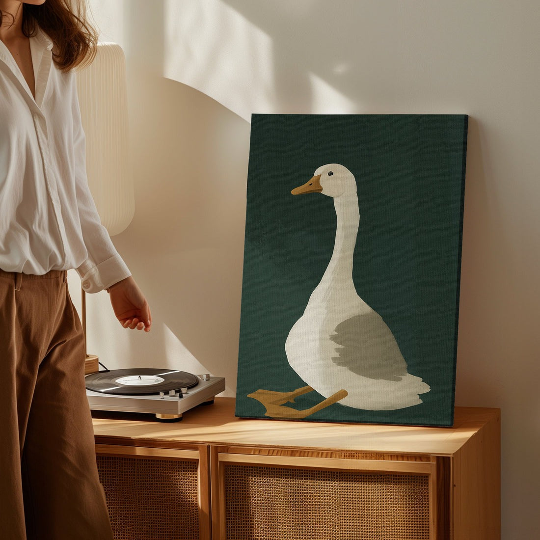 Minimalist Duck Canvas, Rustic Hunting Cabin Wall Art, Gift For Man Cave