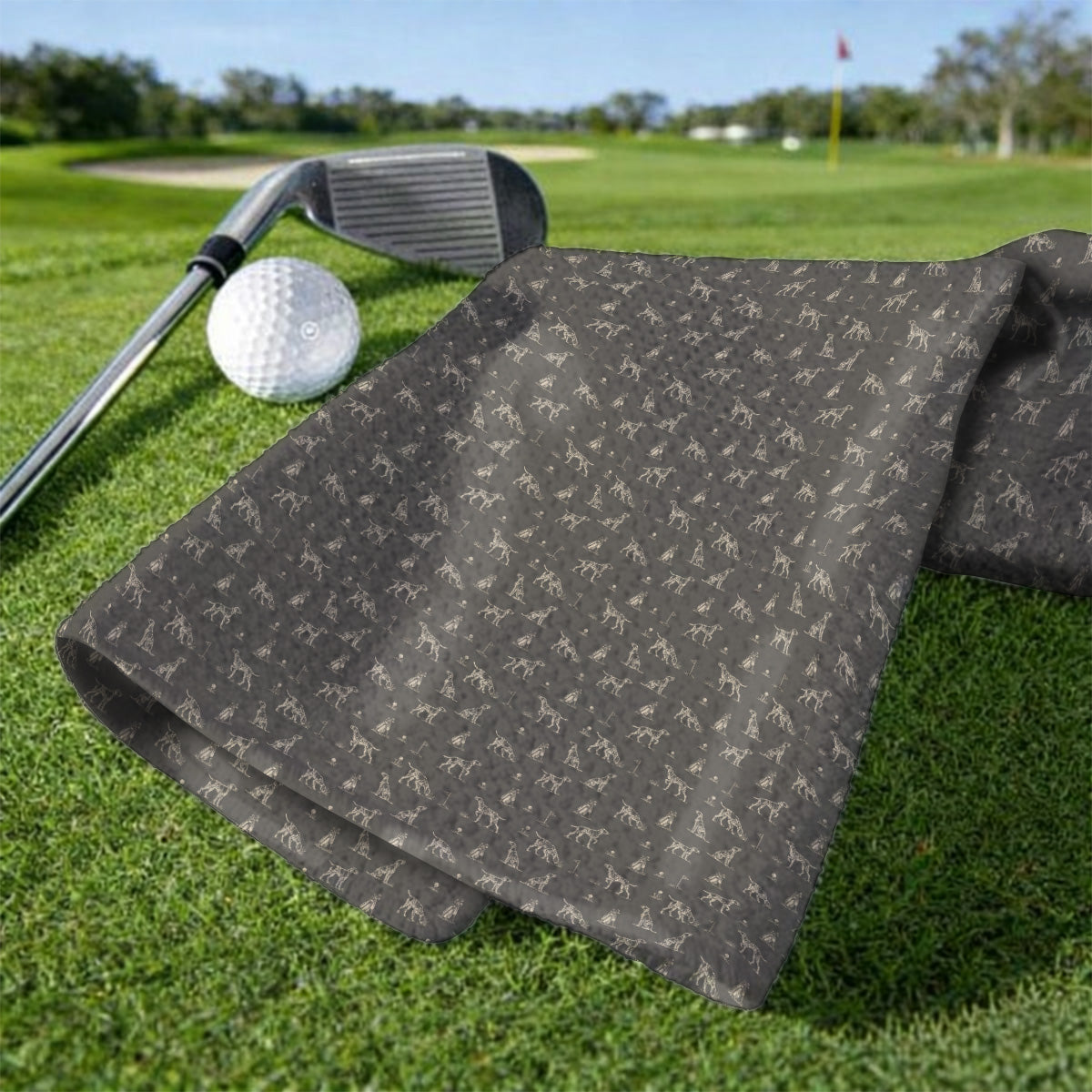 German Shorthaired Pointer Golf Towel, Crazy Pointer Pattern Golf Towels, Golf Gift For Golfer