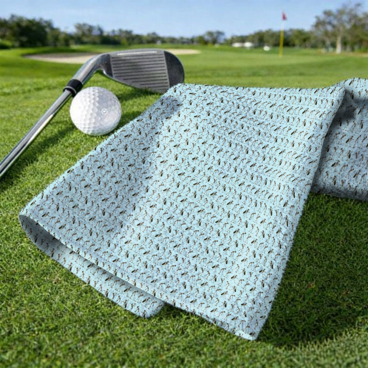 Skeleton Golf Towel, Vintage Skeleton Golf Pattern Towels, Crazy Golf Gift For Golfer