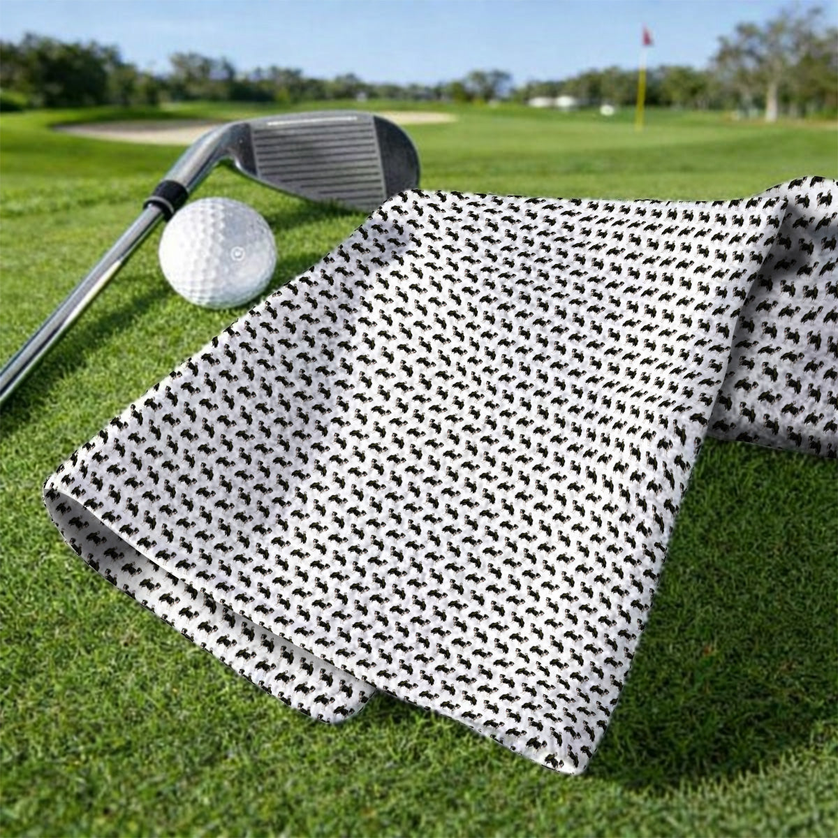Funny Border Collie Golf Towel, Border Collie Pattern Golf Towels for Golfer, Dog Lovers Golf Gift