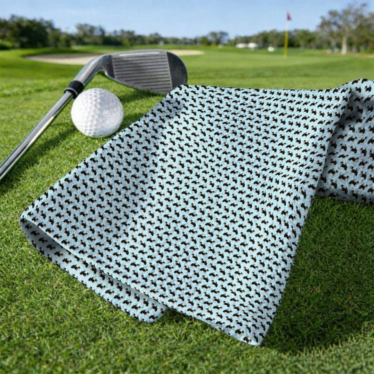 Funny Border Collie Golf Towel, Border Collie Pattern Golf Towels for Golfer, Dog Lovers Golf Gift