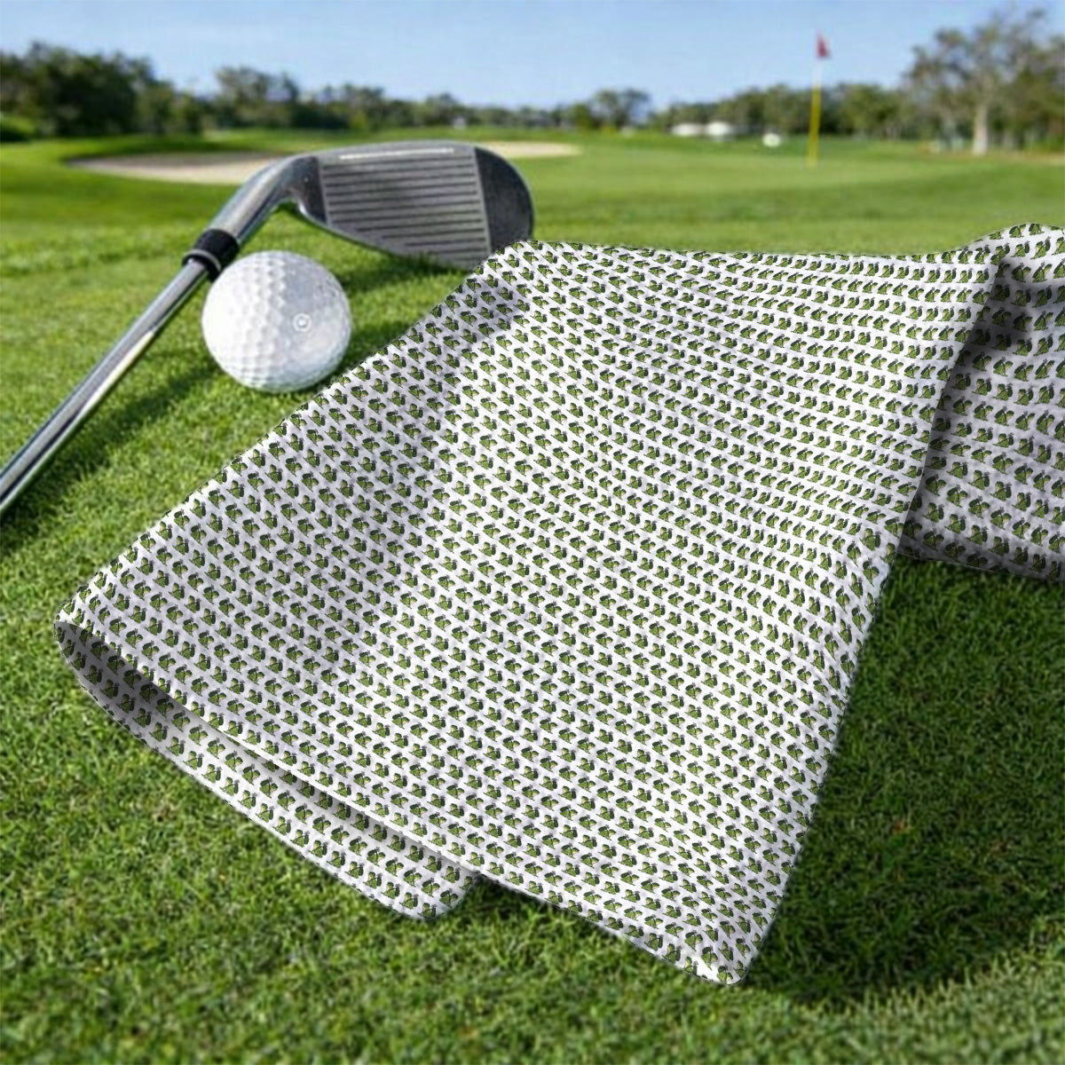 Funny Frog Golf Towels, Cute Frog Pattern Golf Towel, Unique Golf Gift For Golfer