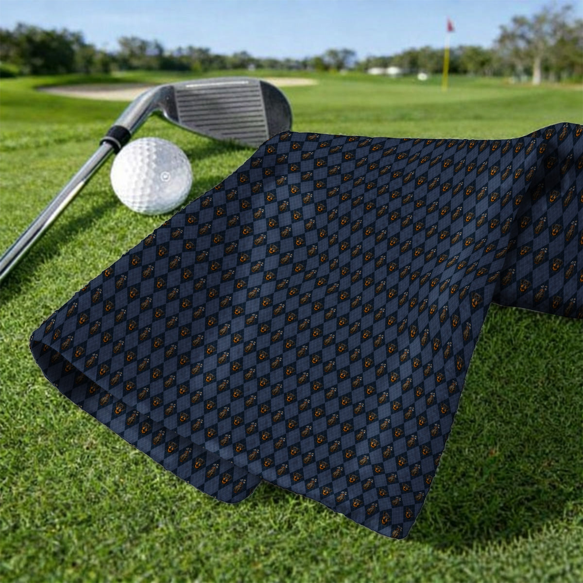 Rottweiler Argyle Pattern Golf Towel, Crazy Rottweiler Golf Towels, Dog Lover Golf Gift
