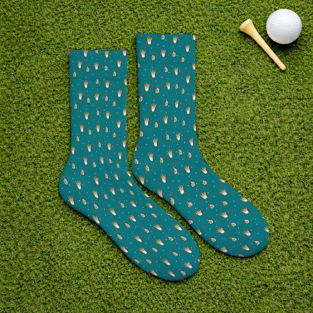 Crazy Beer Pattern Golf Socks, Beers Golf Sock, Golf Gift For Golfer