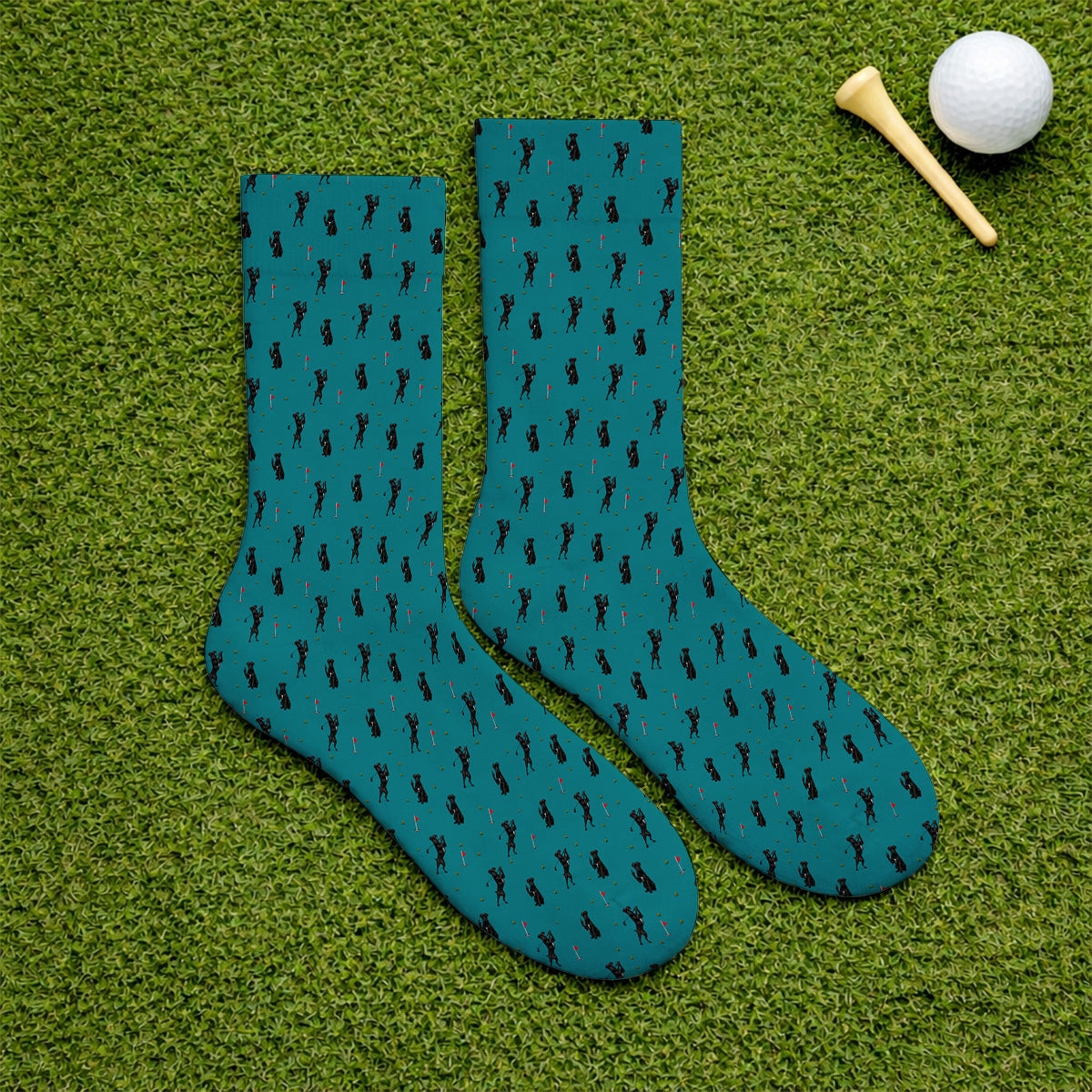 Cane Corso Middle Finger Golf Socks, Black Cane Corso Golf Pattern Sock for Dog Lovers, Funny Golf Gift for Golfers