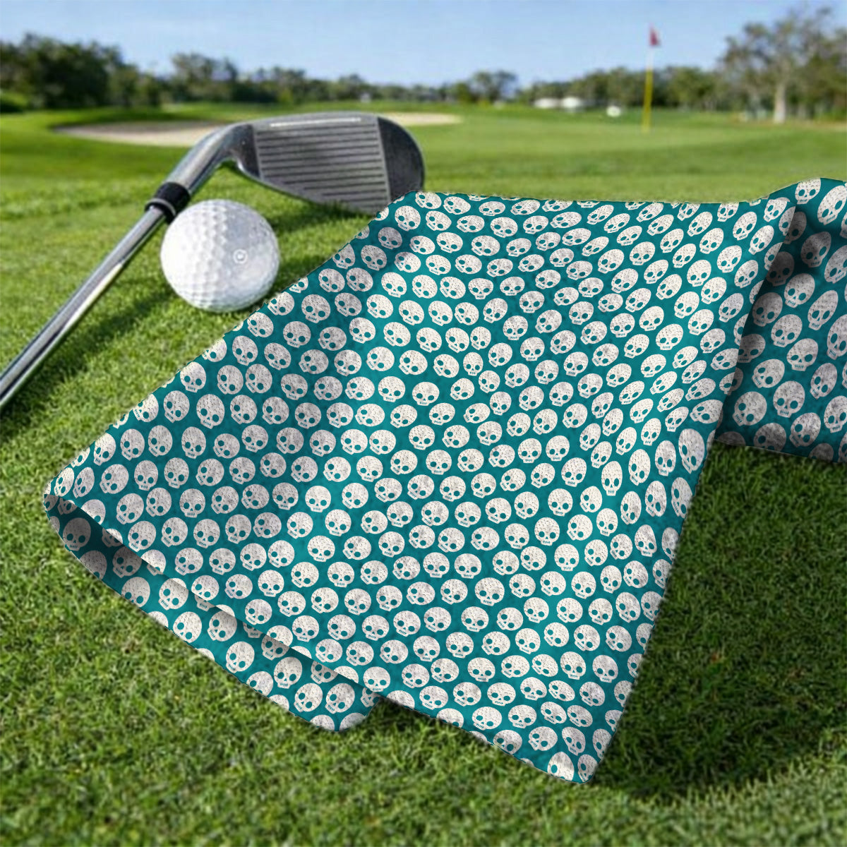 Crazy Skeleton Golf Towel, Skeleton Pattern Golf Towels, Golf Gift For Golfer