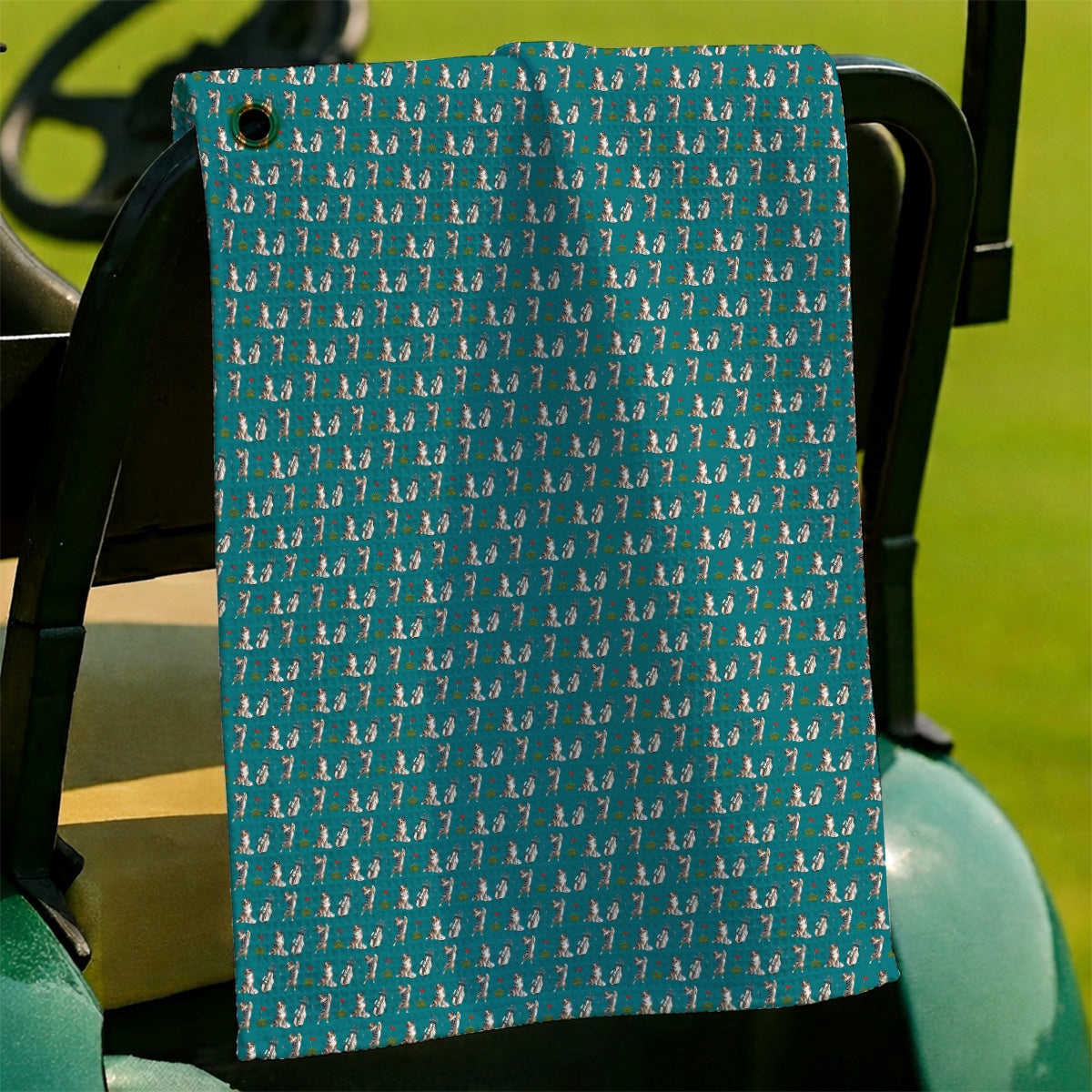 Australian Shepherd Pattern Golf Towels, Aussie Dog Golf Towel, Crazy Golf Gift For Golfer