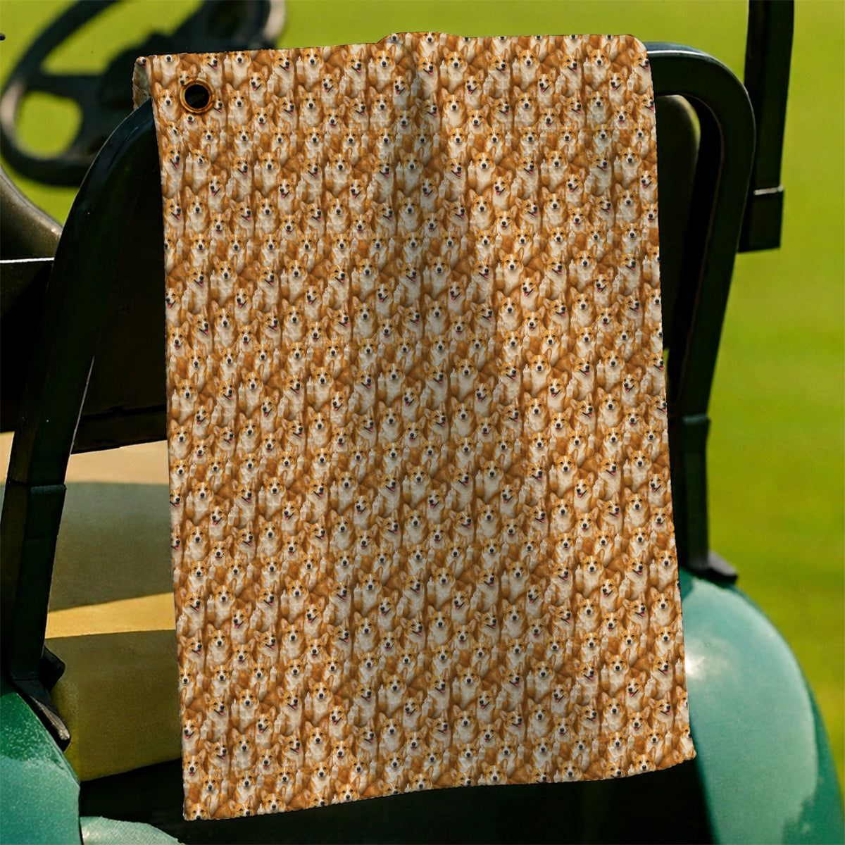 Crazy Corgi Golf Towel, Corgi Pattern Golf Towels, Golf Gift For Golfer