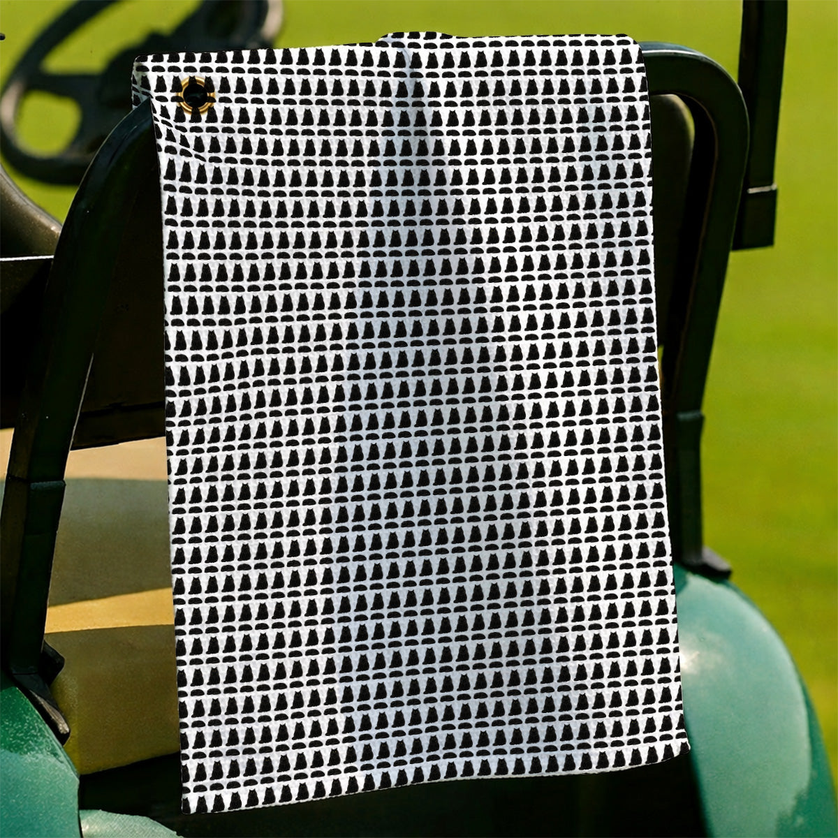 Black Persian Cat Golf Towel, Cute Black Persian Pattern Golf Towels, Golf Gift for Cat Lovers