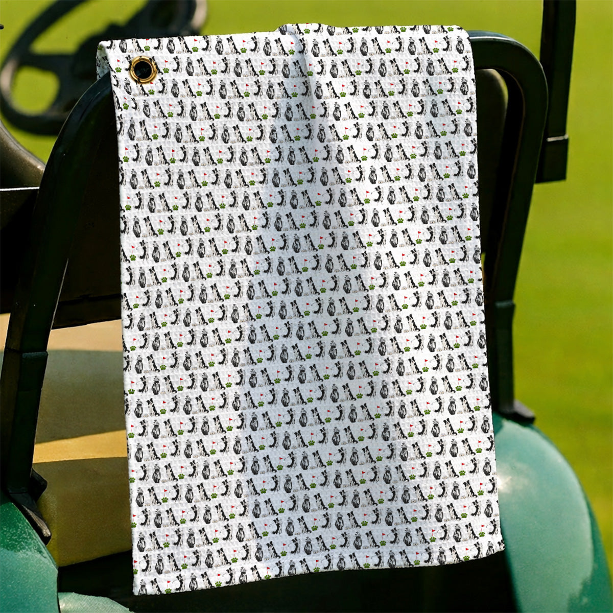 Border Collie Golf Towel, Border Collie Pattern Golf Towels for Dog Lovers, Funny Golf Gift for Golfer