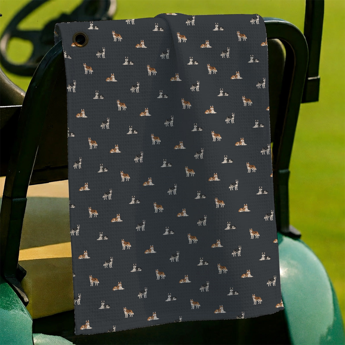 Funny Husky Sibir Golf Towel, Husky Pattern Golf Towels For Golfer, Golf Gift For Dog Lover