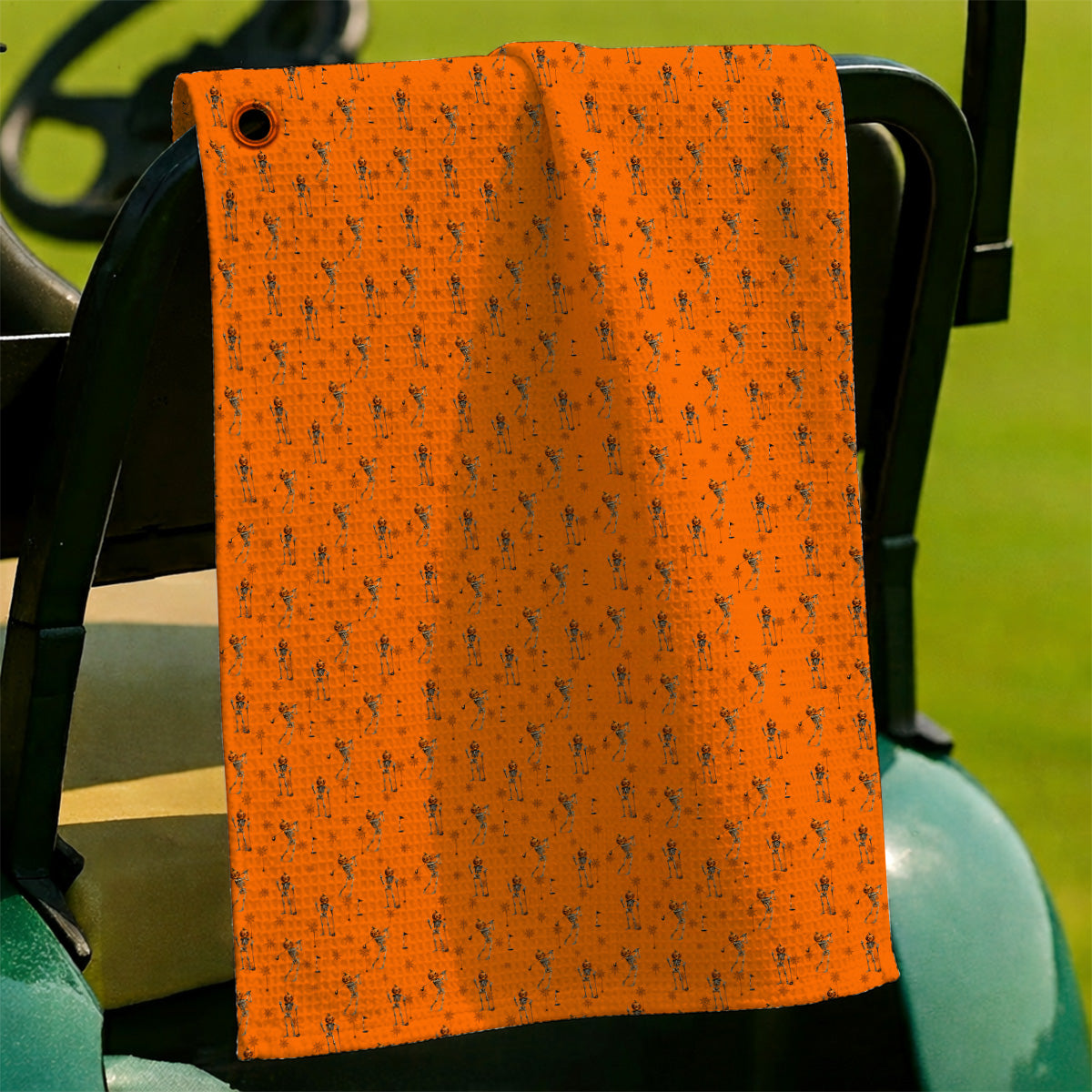 Halloween Skeleton Golf Towel, Pumpkin Head Pattern Golf Towels, Funny Golf Gift for Golfer