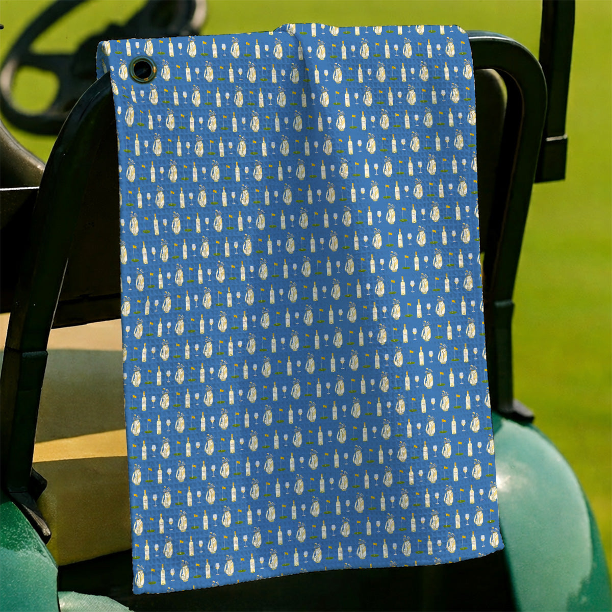 White Wine Pattern Golf Towels, Elegant Winery Golf Towel, Wine Golf Gift For Golfer