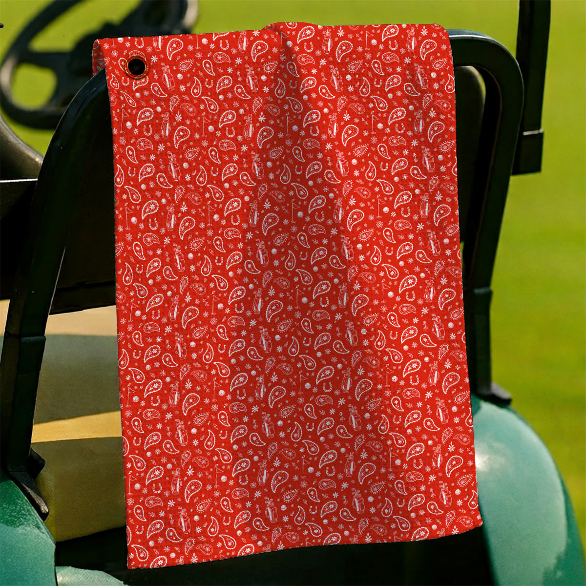 Cowgirl Paisley Pattern Golf Towels, Pink Western Golf Towel, Cute Paisley Golf Gift For Golfers