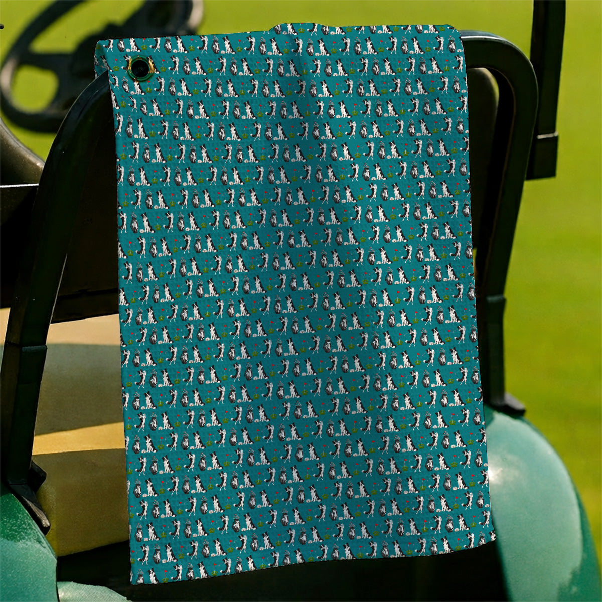 Border Collie Golf Towel, Border Collie Pattern Golf Towels for Dog Lovers, Funny Golf Gift for Golfer