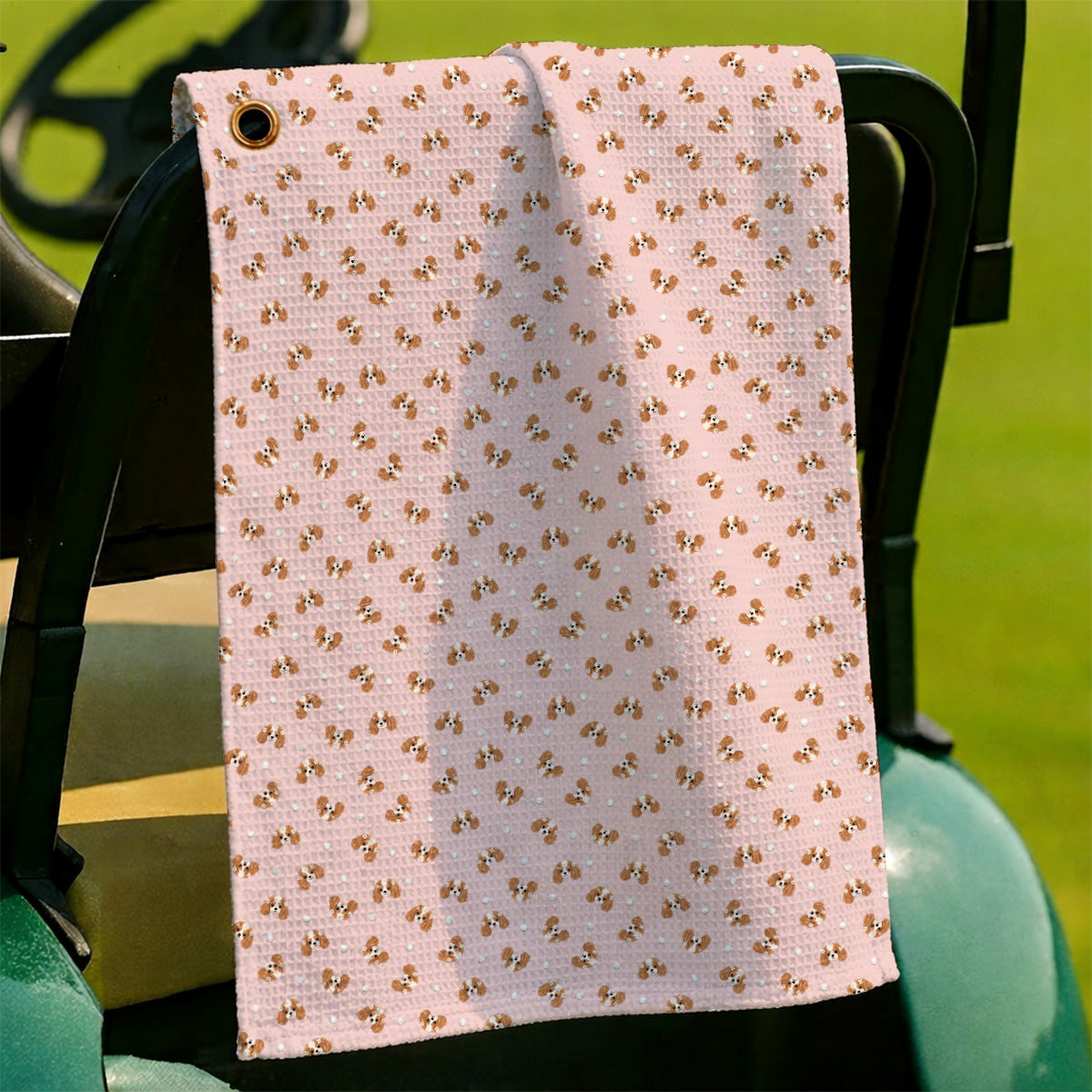 Cavalier King Charles Spaniel Golf Towels, Funny Cute Cavalier Pattern Golf Towel, Golf Gift For Golfer