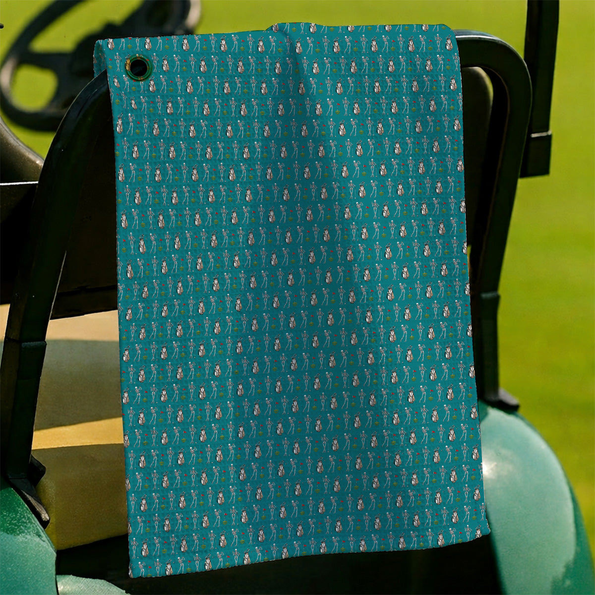 Skeleton Pattern Golf Towel, Funny Skeleton Golf Towels, Golf Gift For Golfer