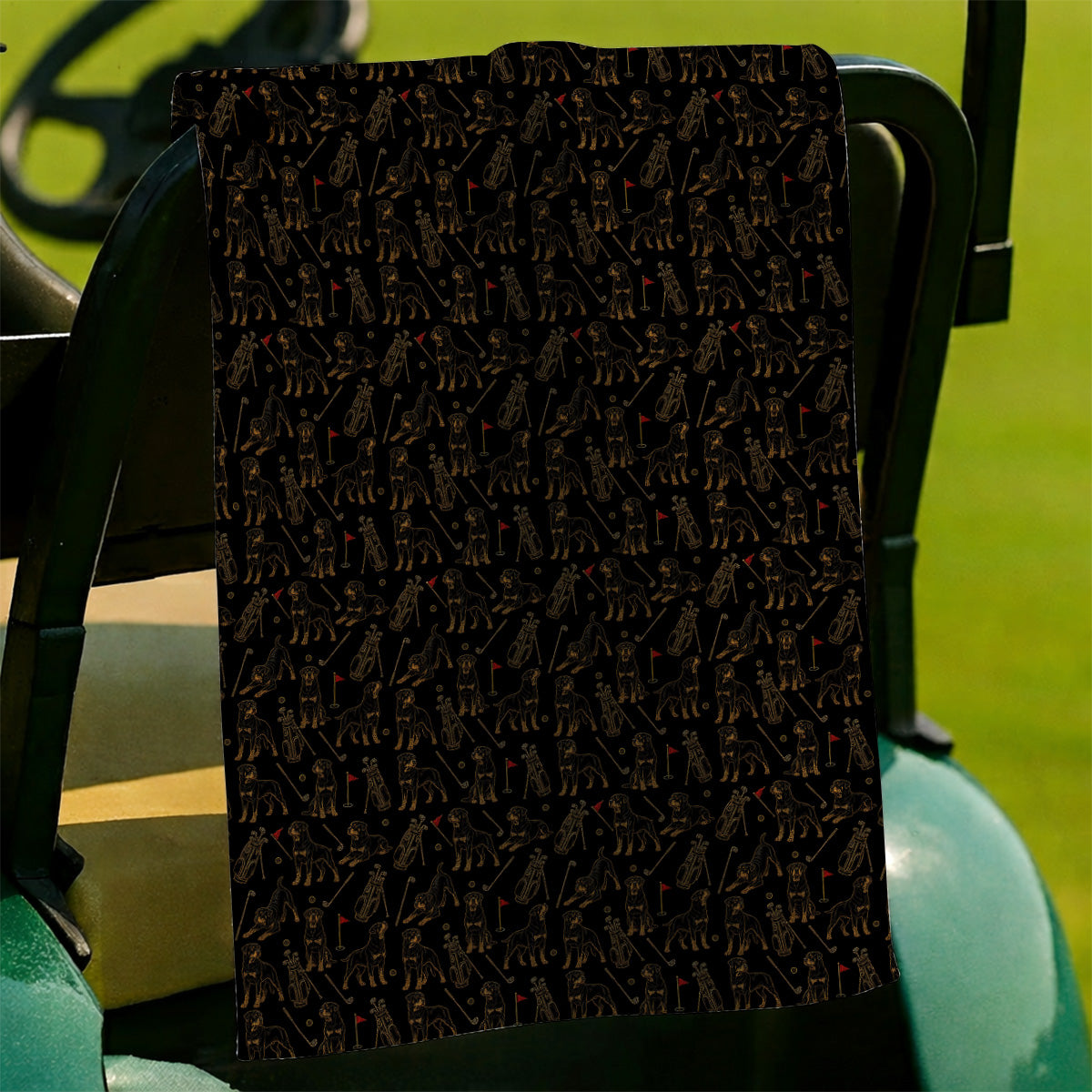 Crazy Rottweiler Golf Towel, Rottweiler Dog Pattern Golf Towels, Golf Gift For Golfer