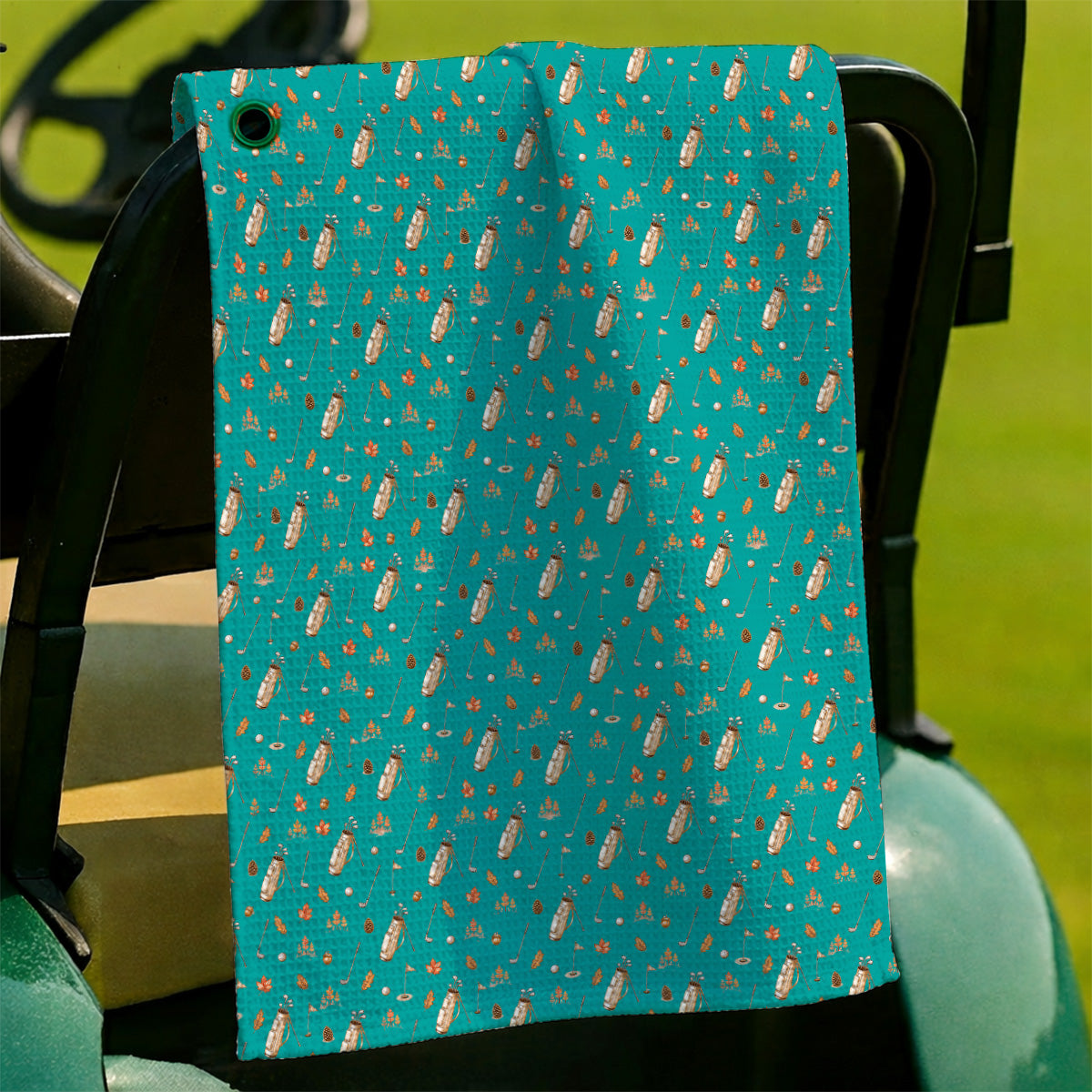 Vintage Squirrel Golf Towel, Autumn Golf Fall Pattern Towels, Golf Gift For Golfer